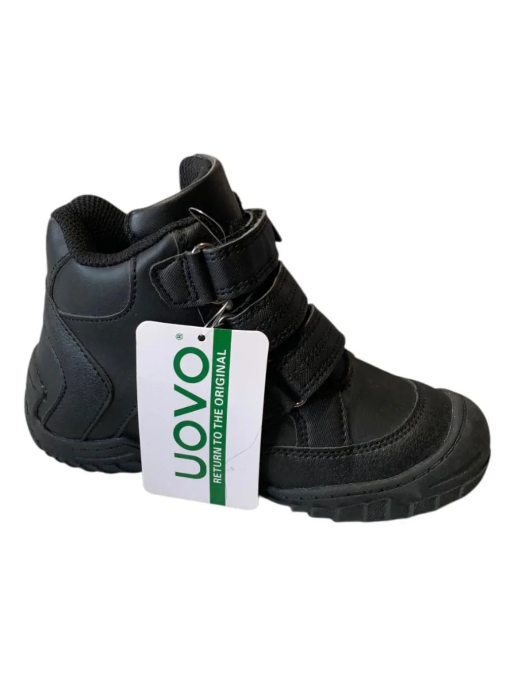 UOVO Black Waterproof Hi-Top Slip Resistant Boys Hiking Boot Sneakers NWT 1.5